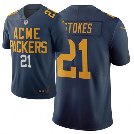 Green Bay Packers Tröjor Eric Stokes 21 Nike Marinblå 2021 NFL Draft - Herr Green Bay Packers Tröjor Eric Stokes 21 Nike Marinblå 2021 NFL Draft - Herr